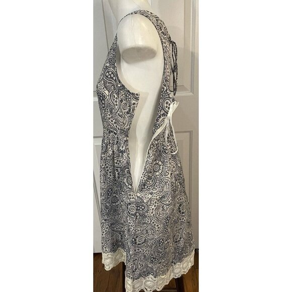 Anthropologie Doe & Rae Dress Womens Large Sleeveless Gray Blue Off White - Picture 7 of 8